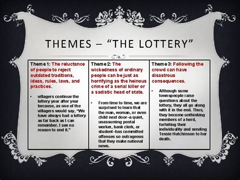 theme of the lottery shirley jackson